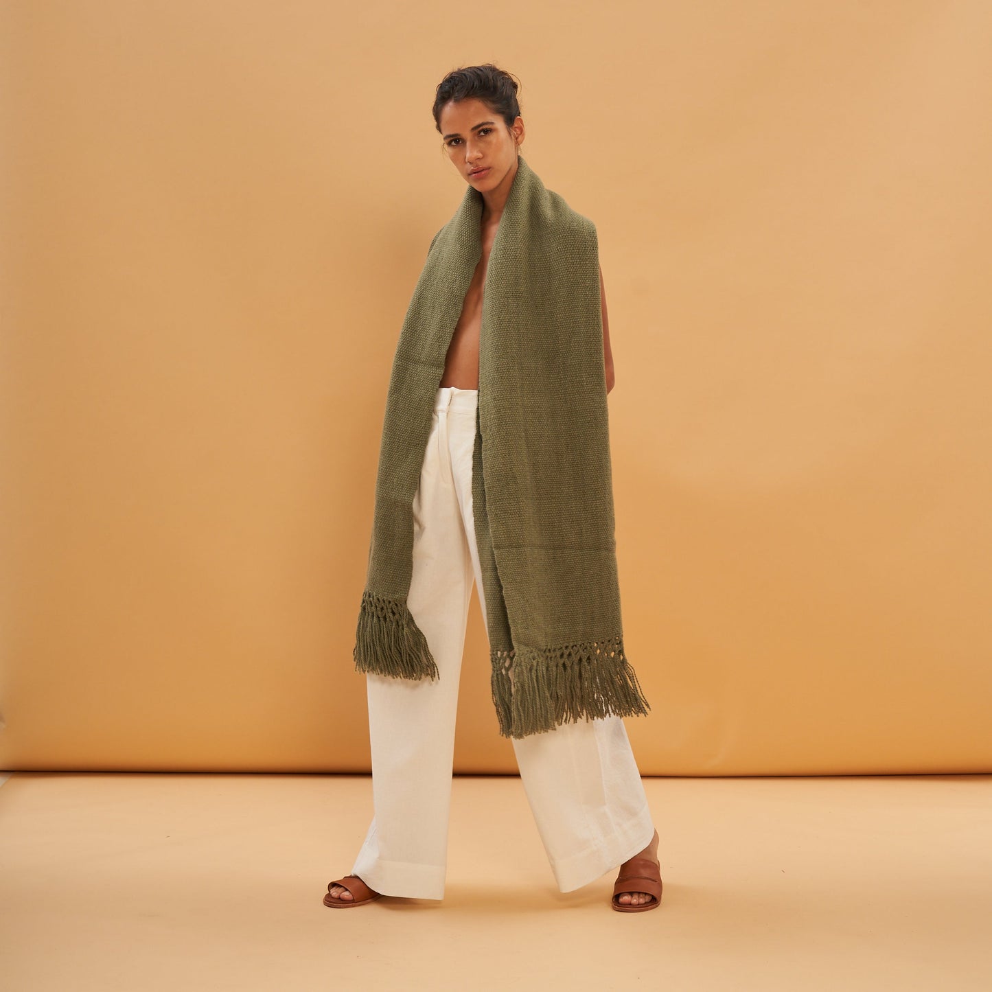 Couverture Nicolasa Vert| 100% bébé lama