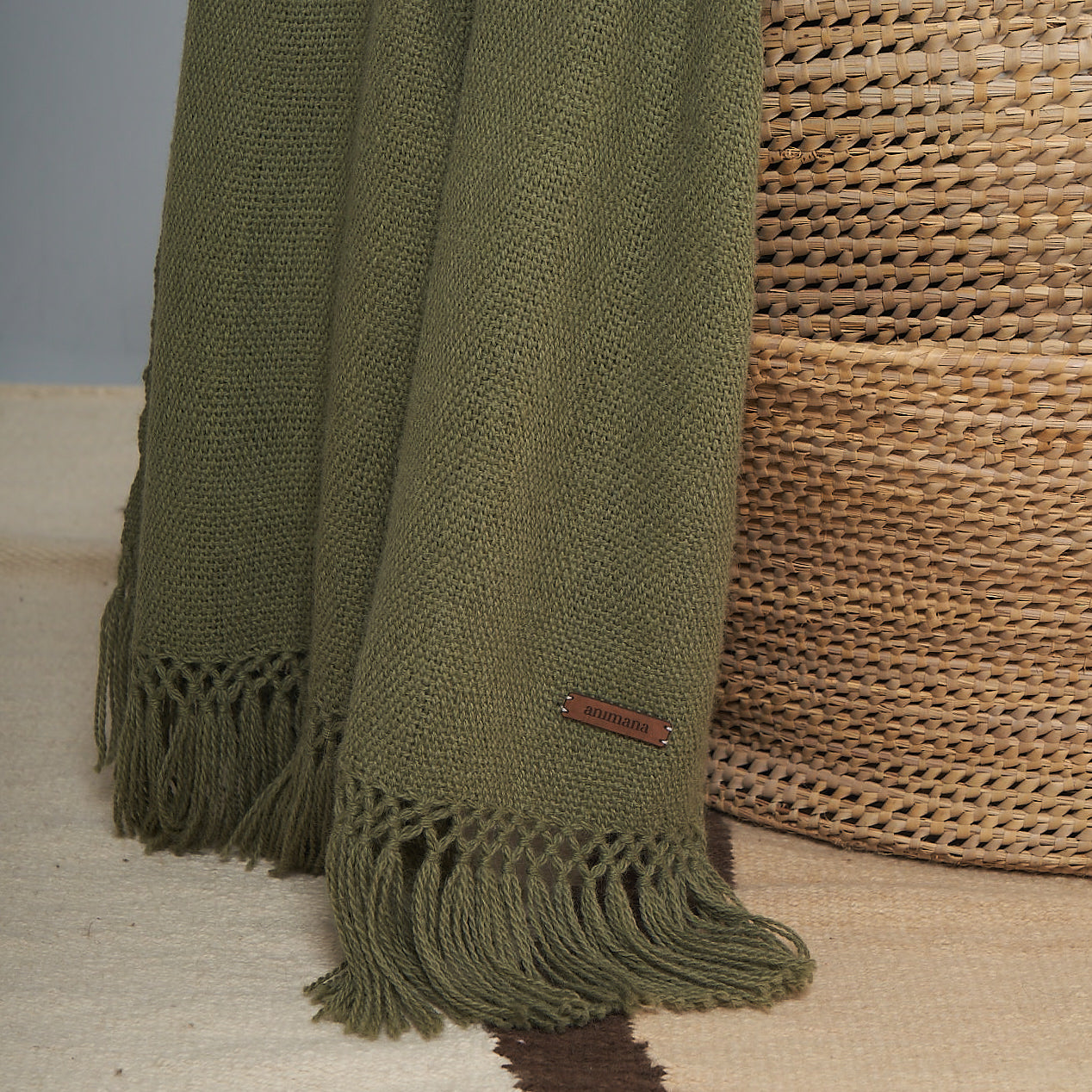 Couverture Nicolasa Vert| 100% bébé lama