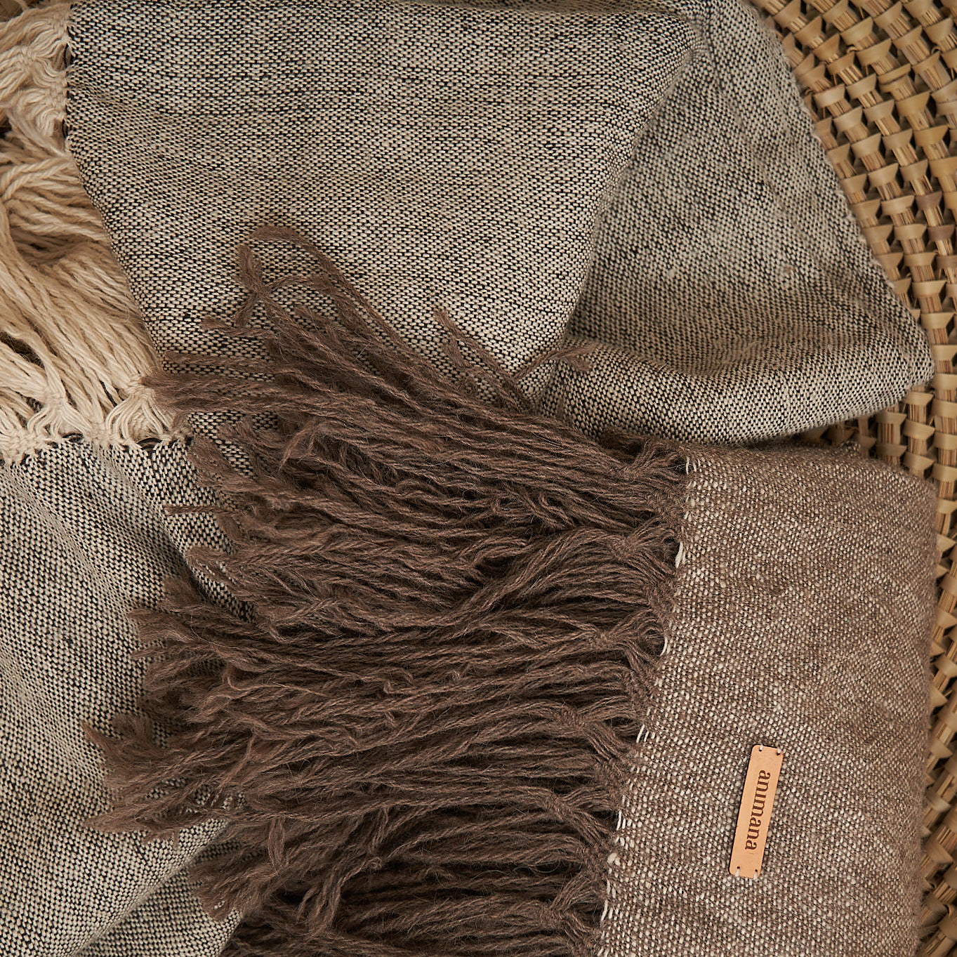 Double Blanket Natural and Grey | 100% Baby Llama