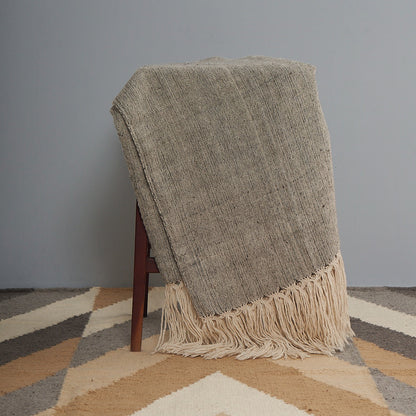 Double Blanket Natural and Grey | 100% Baby Llama