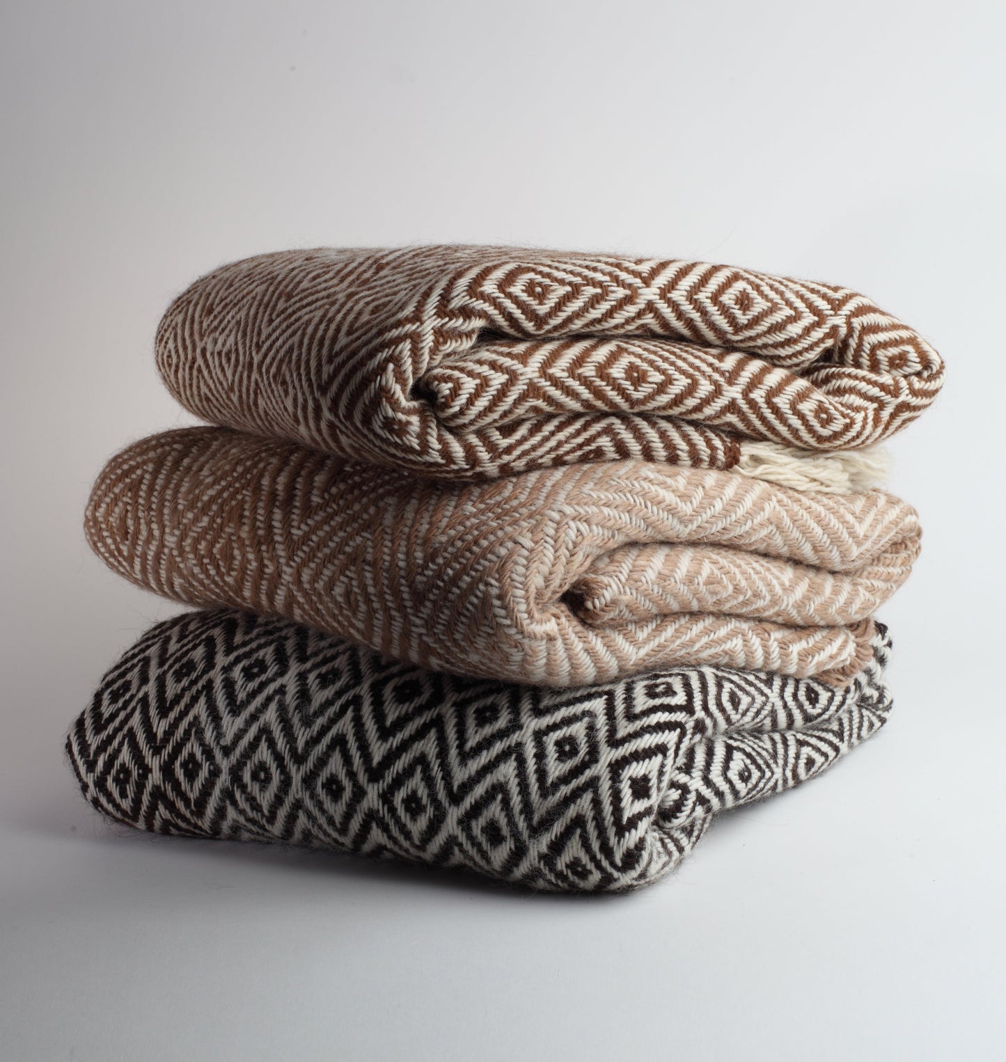 Couverture grise à motifs différents | 100 % lama bébé